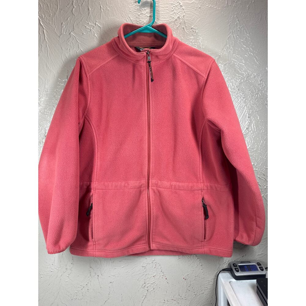 L.L. Bean Women’s Fleece‎ Full Zip Jacket Vintage Coral Petite Size Medium PM